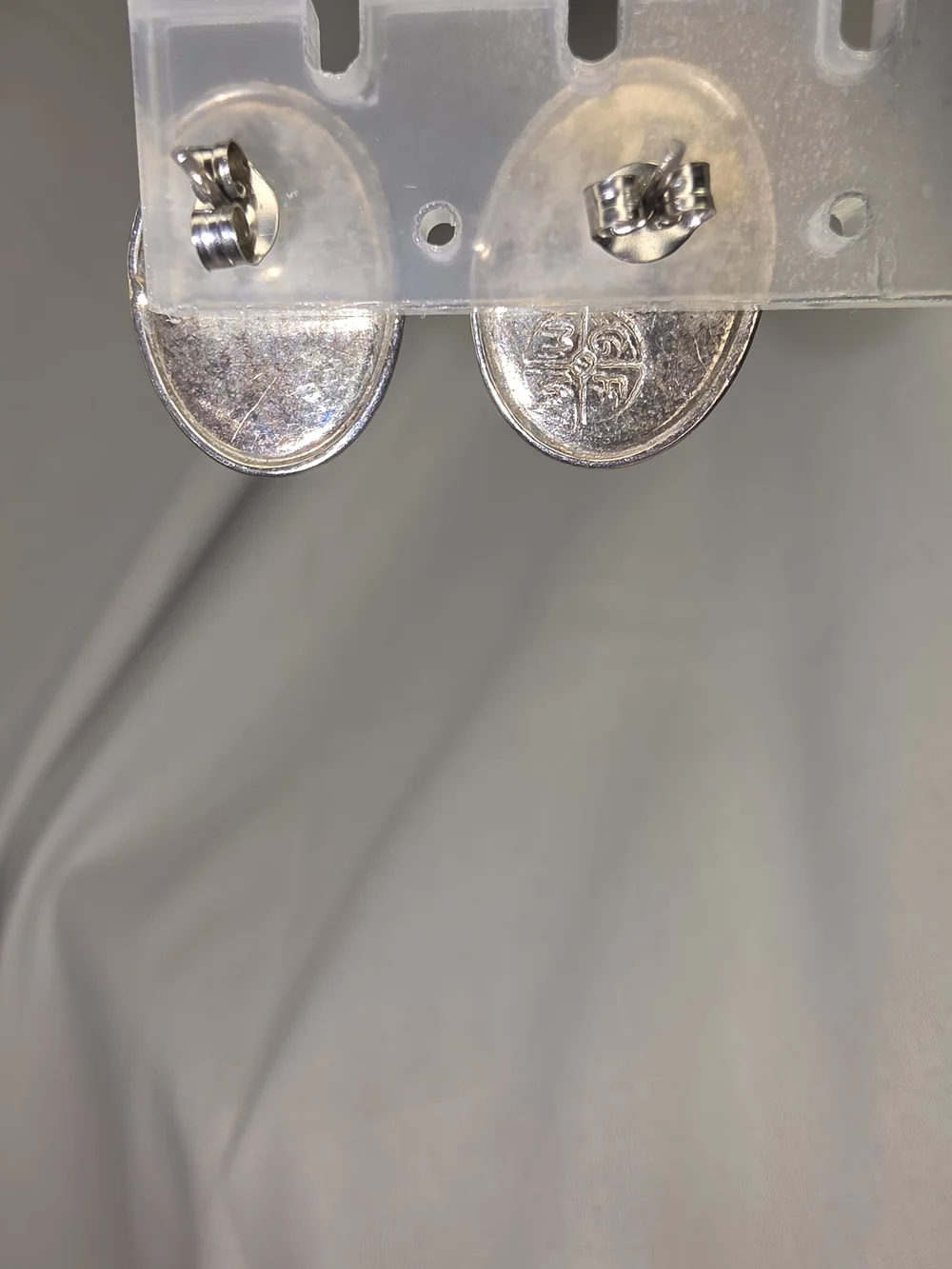 Sterling Silver Brown Band Agate Oval Earrings